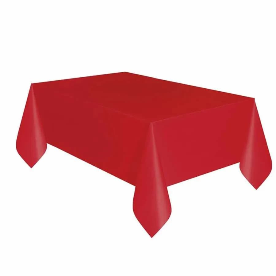 Plastic Table Cover Red (135cm X 270cm)