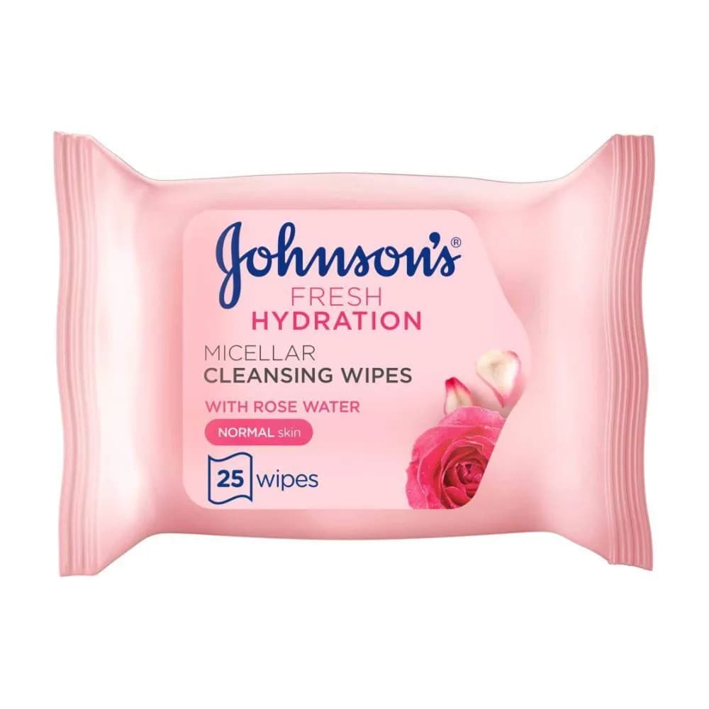 Jhonsons Miceller  Wipes 25's With Rose Water