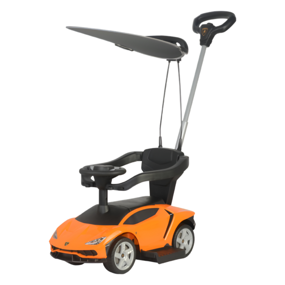 LAMBORGHINI PUSH RIDE ON TOLO CAR WITH CANOPY FOR KIDS - ORANGE COLOUR - (ROIS46)