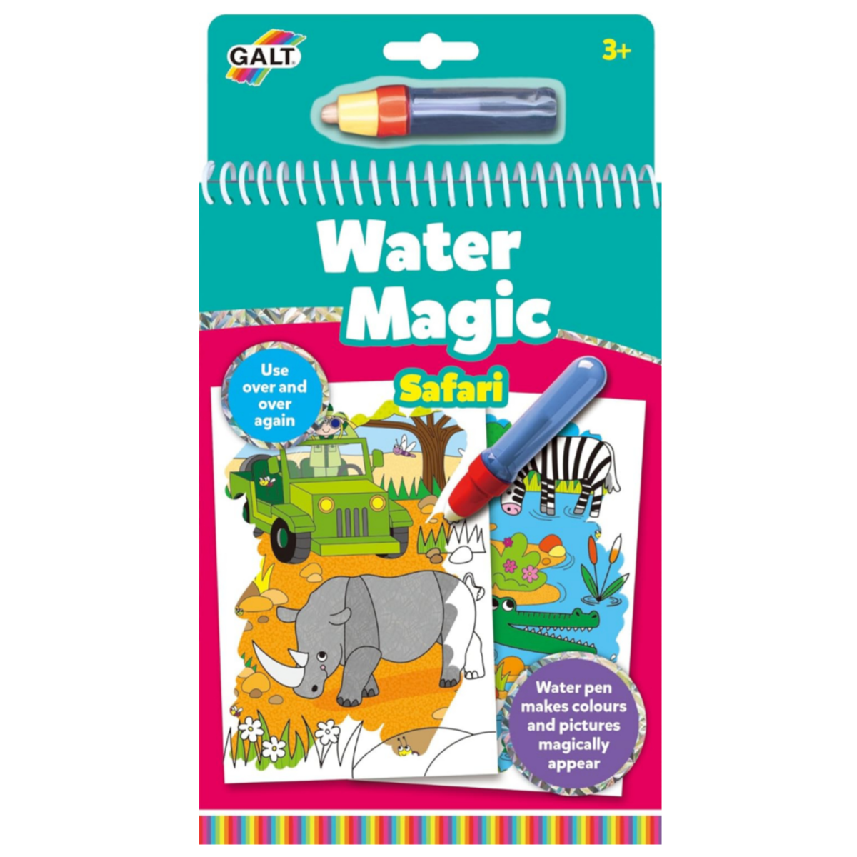 Galt Water Magic - Safari Colouring Book With Water Pen For kids - DWFS87