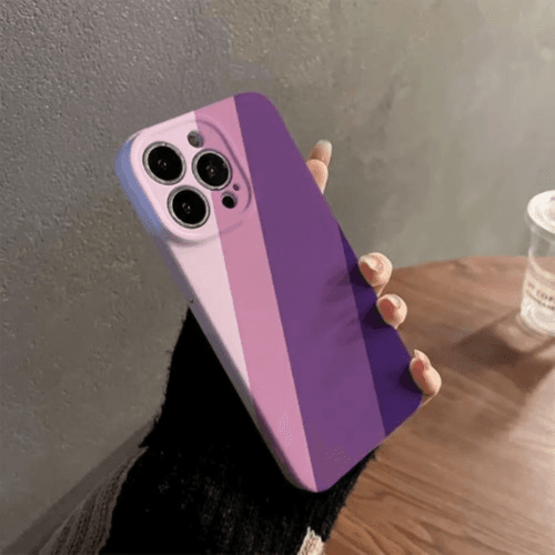 Film Hard Shell Purple Striped Mobile Phone Case Suitable for Apple Mobile Phone 15pro max
