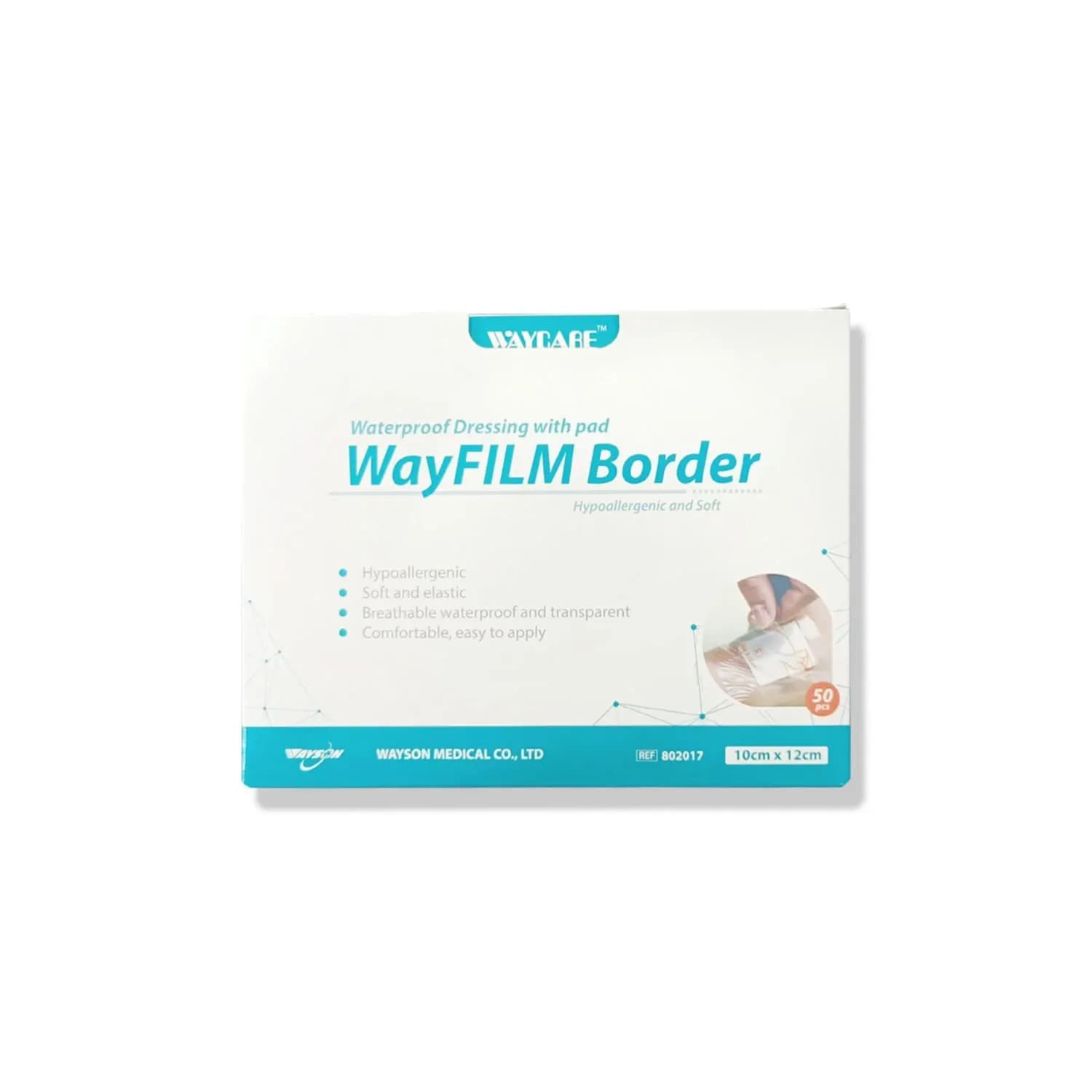 Waycare Waterproof & Transparent Dressing With Pad 10X12 cm 50 Pieces