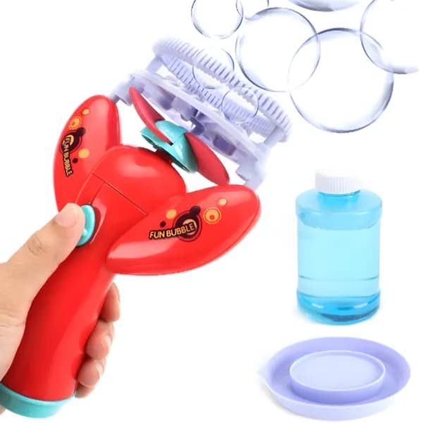 Moon Bubble Burst Bubble Storm Bubble Maker Toy Gun For Kids-Red (GNFS63)