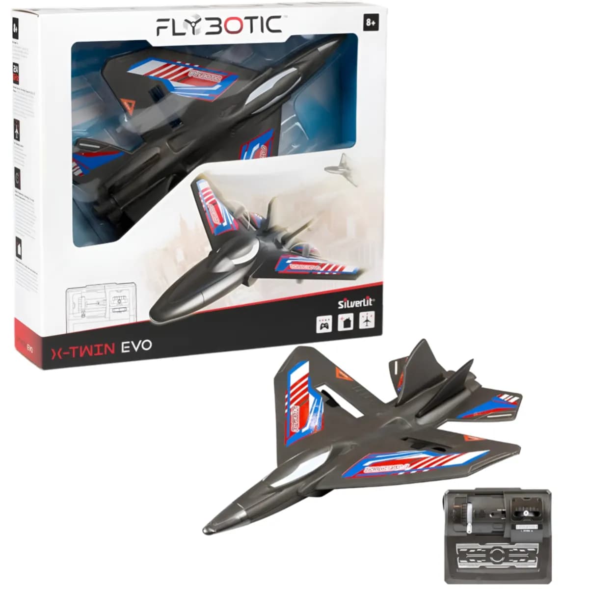 Silverlit Remote Control X Twin Evo Flybotic Aircraft -  Assorted Colors -(DEFS11)