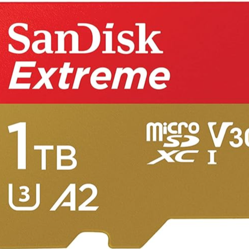 SanDisk 1TB Extreme microSDXC UHS-I Memory Card with Adapter - Up to 190MB/s, C10, U3, V30, 4K, 5K, A2, Micro SD Card- SDSQXAV-1T00-GN6MA, Gold/Red