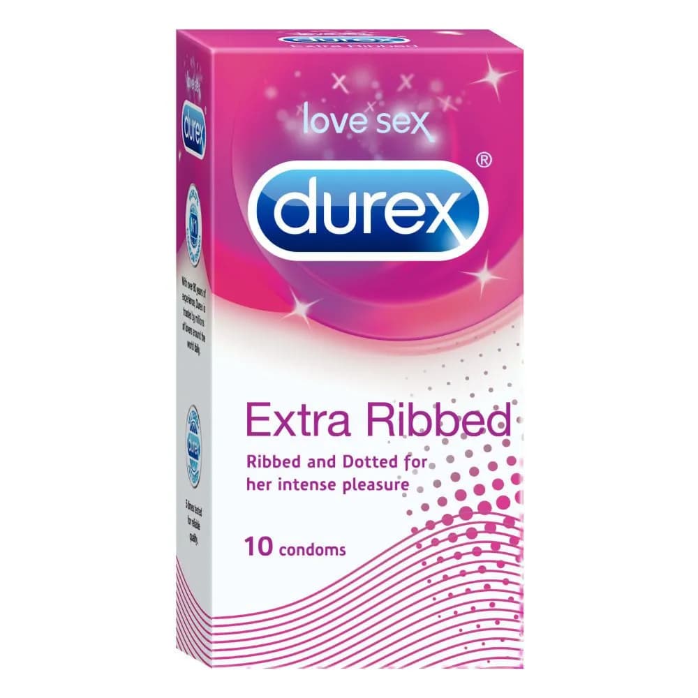 Durex Extra Ribbed Condoms 10 Pcs