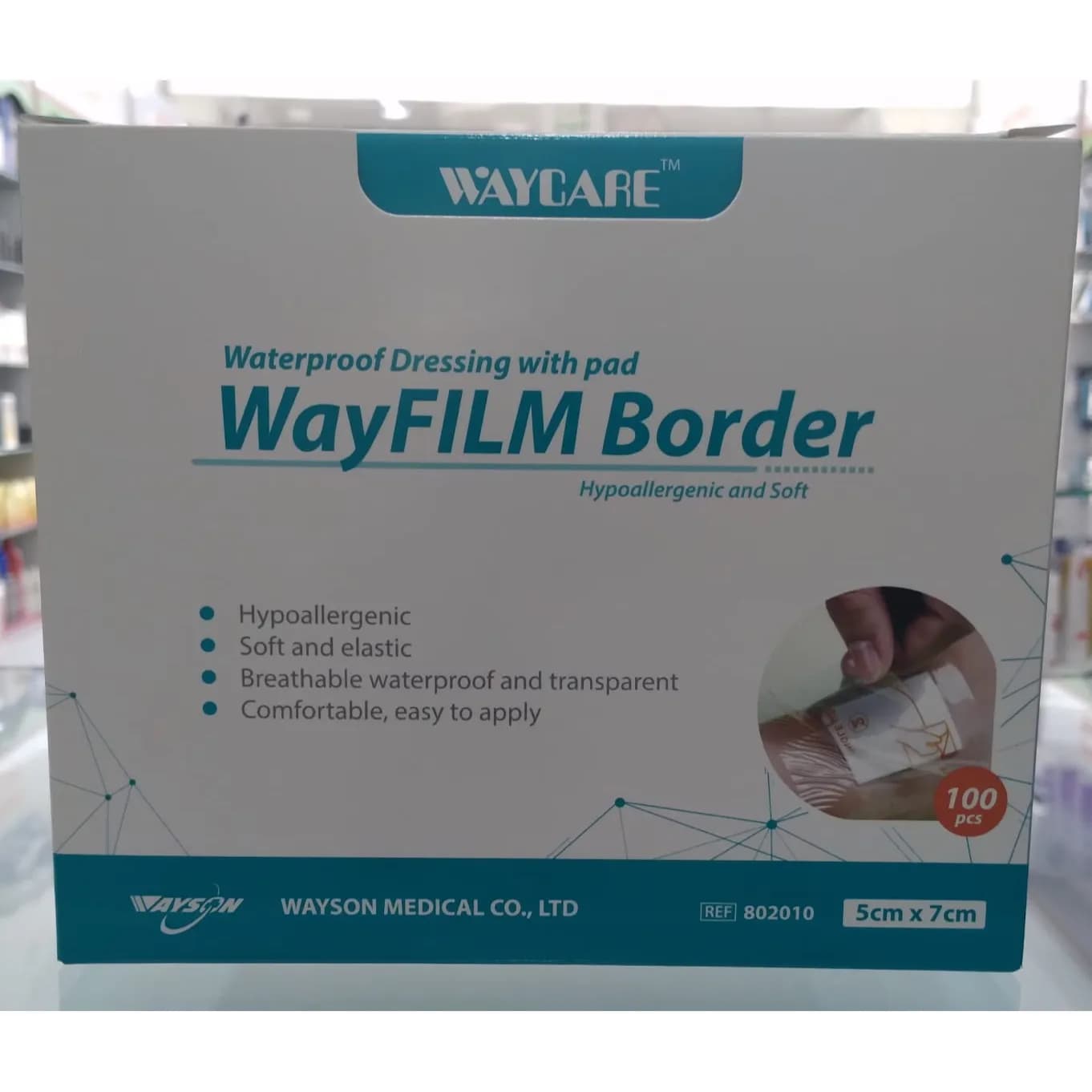 WayCare waterproof Dressing with Pad 5cm x 7cm 100 pcs