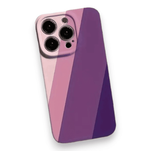 Film Hard Shell Purple Striped Mobile Phone Case Suitable for Apple Mobile Phone 15pro max