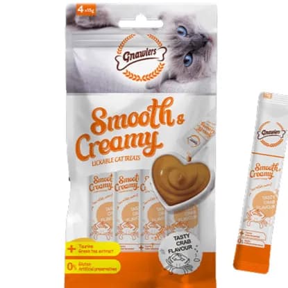 GNAWLERS SMOTHY & CREAMY CAT TREATS TASTY CRAB FLAVOUR MEGA 20PCS