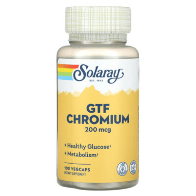 SOLARAY GTF CHROMIUM 200 MCG 100 VEGCAPS