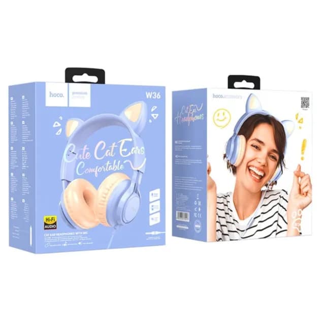 Headset For Kids,Cat Ear - Dream Blue - Hoco W36