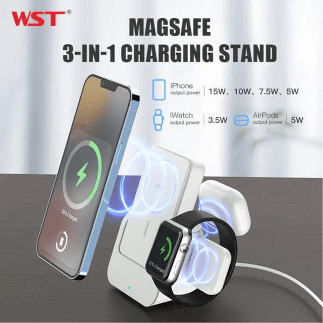 WST 10000WST 10000mAh Power Bank Magsafe 3 in 1 Power Bank Magnetic 18W Wireless Charging Stand formAh Power Bank Magsafe 3 in 1 Power Bank Magnetic 18W Wireless Charging Stand for