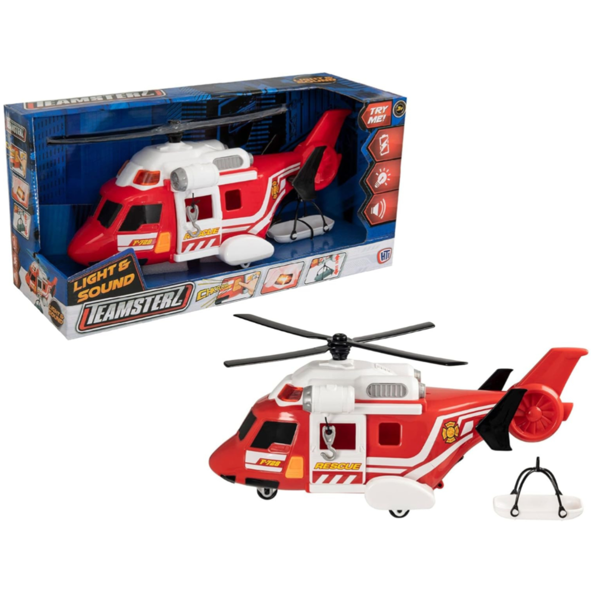 Teamsterz Fire Rescue Helicopter With Lights And Sounds For Kids - LMLT39