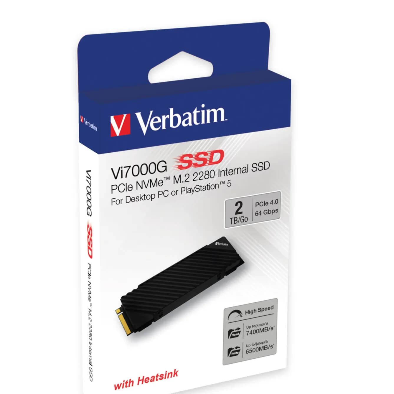 Verbatim 2TB SSD Vi7000 Internal Solid State Hard Drive PCIe NVMe M.2 2280