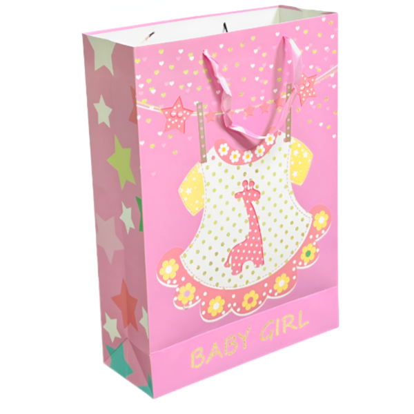 Baby Girl Printed Gift Bag -31X44X12 CM (GCRQ225)