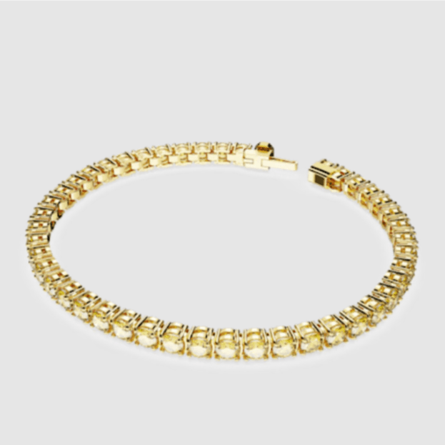 Swarovski Matrix Tennis Bracelet Round Cut with Flowers Bouquet