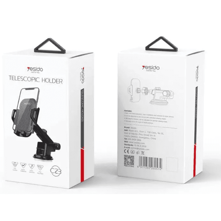 Yesido c23 universal car mobile holder adjustable automatic clip stand dashboard windshield gps car mount bracket sucker mobile phone holder mobile support