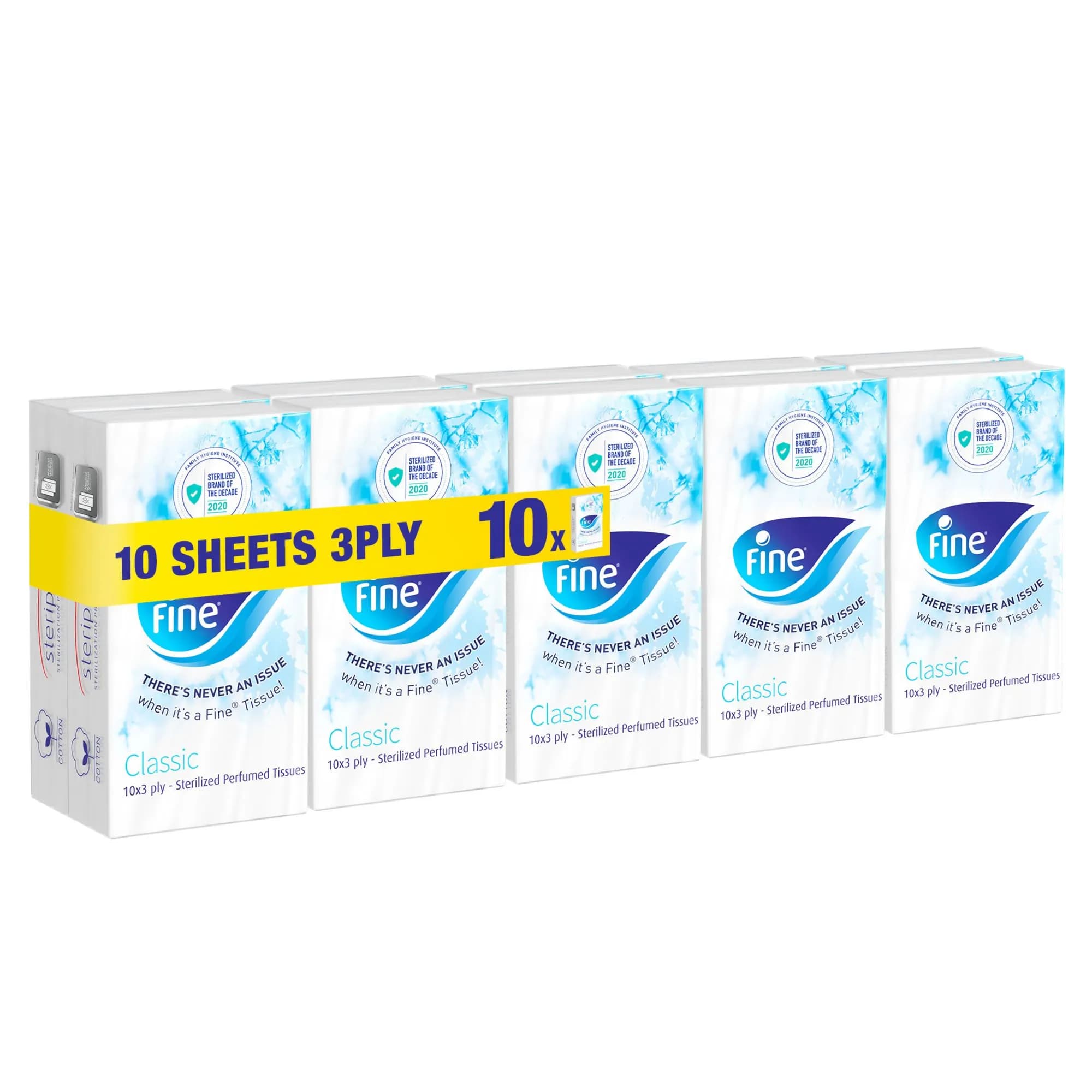 Fine Pocket Tissue 10 Sheets 3Ply