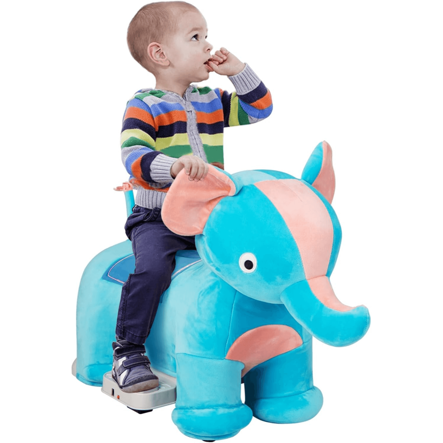 6Volt Rechargeable Elephant Plush Kids Ride-on with Music Function