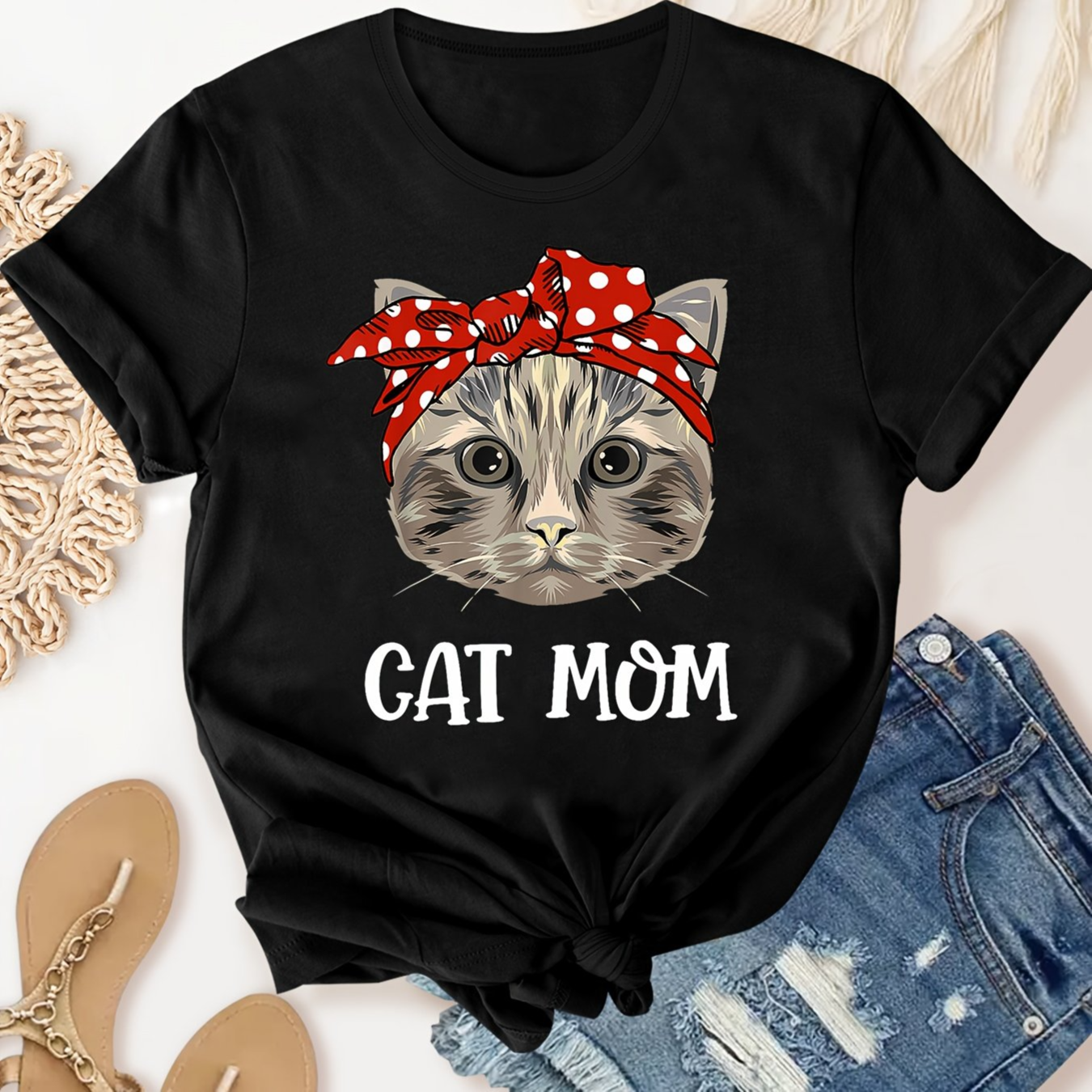 Cat Mom Causal Sports T-shirt - small