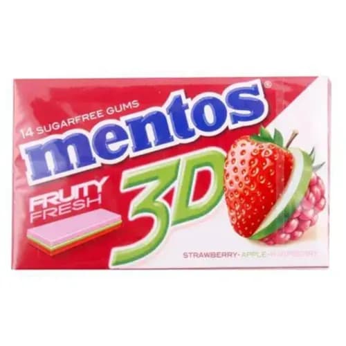 Mentos 3d Strwbery Apple Rasbery 5`s