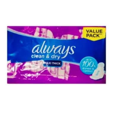 Always Clean & Dry Maxi Thick Large 18 Pads PA061-0 (PCP)