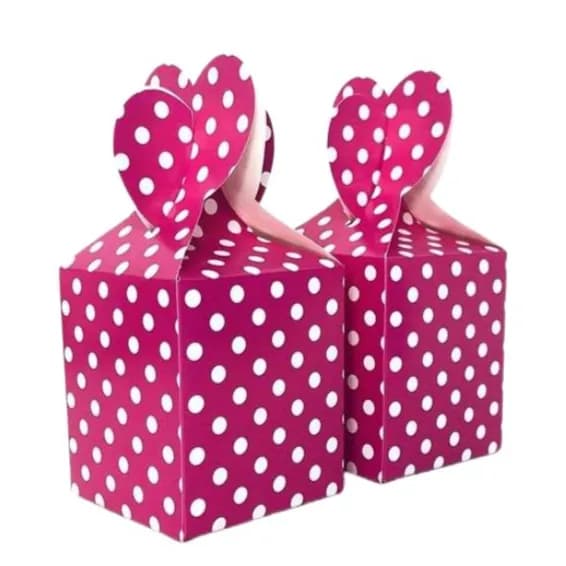 Fuschia Pink Polka Dots Favor Box