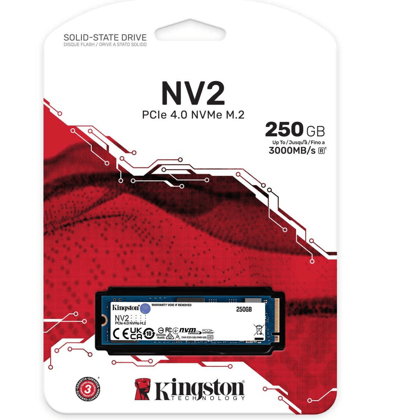 Kingston NV2 250GB M.2 2280 NVMe Internal SSD