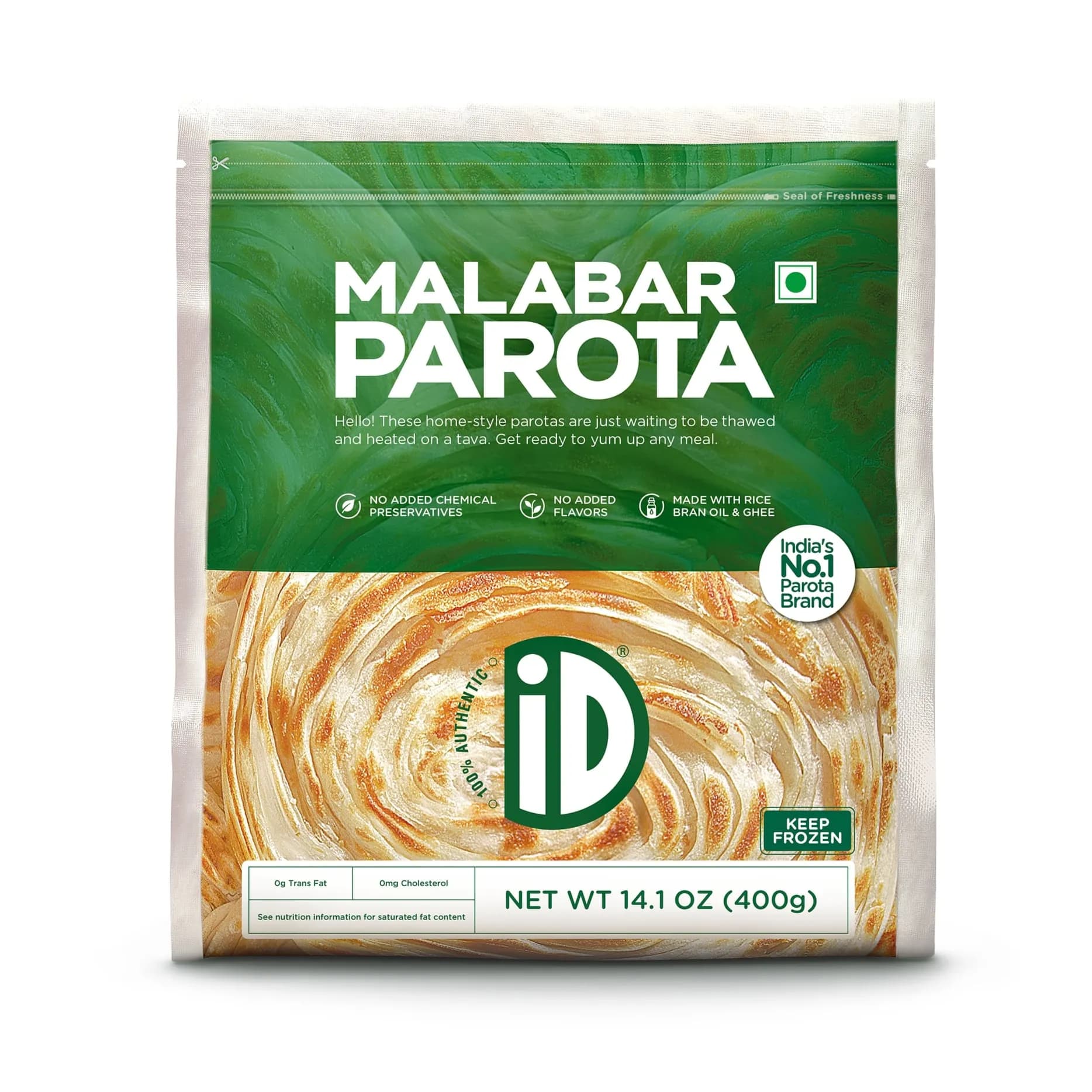 ID Fresh Frozen Natural Malabar Parota 400 g