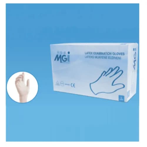 Mgi-Gloves Latex Medium 100 Pieces