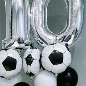 2pcs 40" Foil Number With Football Bunch