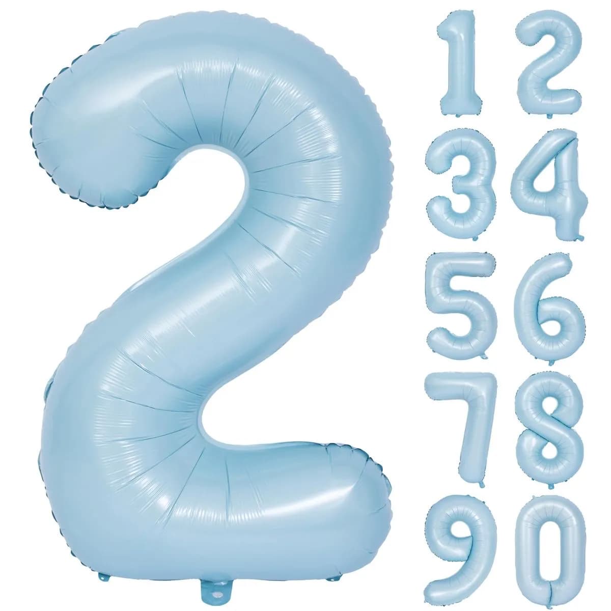 Baby Blue Helium Numbers Balloons