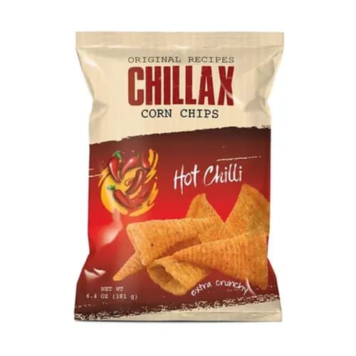 Chillax Corn Chips Hot Chilli 60Gm