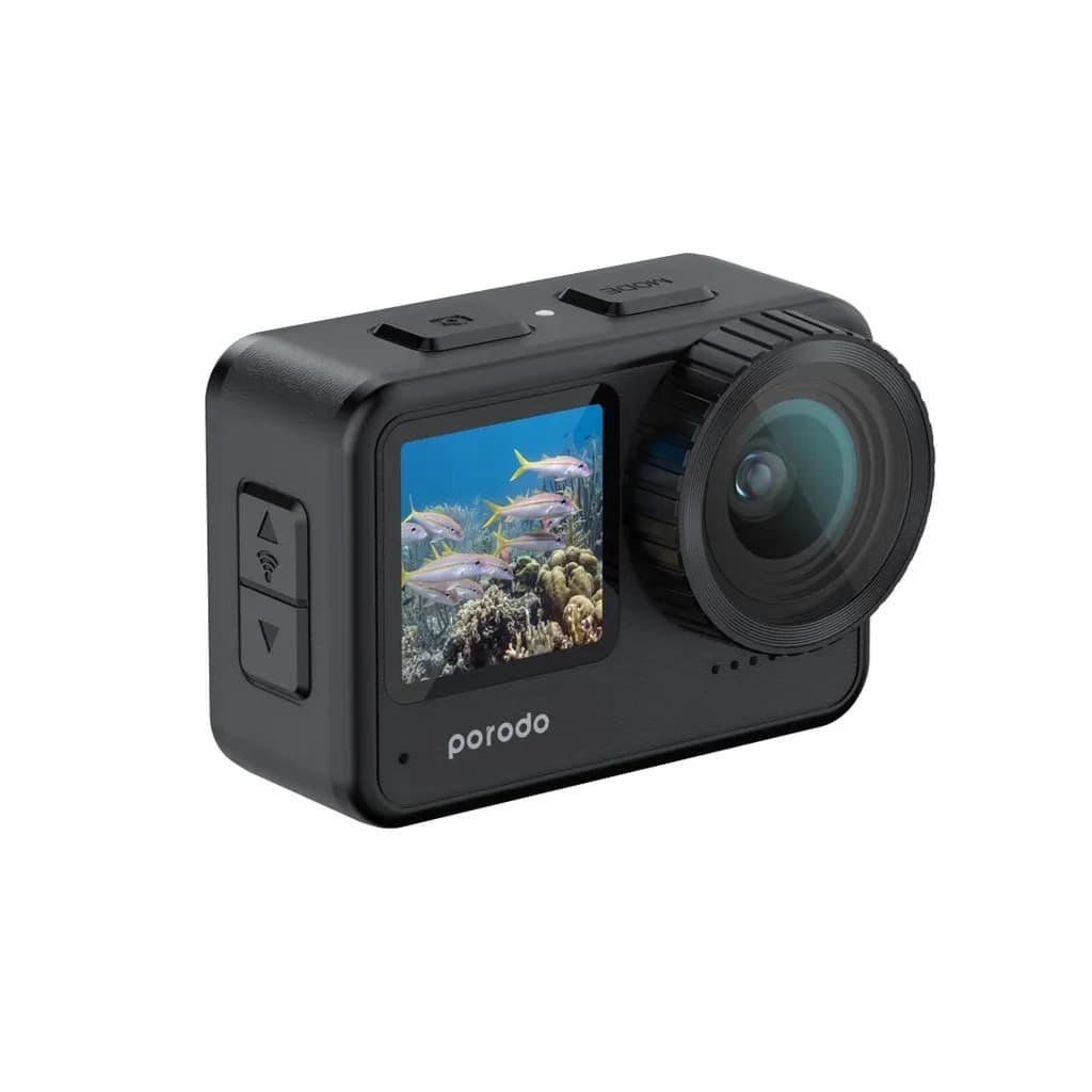 Porodo NEW VERSION Lifestyle Fully Waterproof UHD Action Camera Dual Display With Video Stabilisation