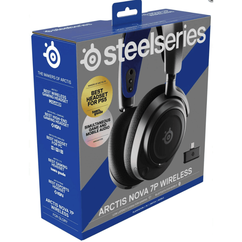 SteelSeries Arctis Nova 7P Wireless Multi-Platform Gaming Headset PlayStation, PC, Switch, VR, Mobile - Black