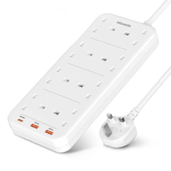 Extension with 2m Cable -  Surge Protector - 3 plug | 2 usb-a | 1 usb-c - Moxedo MX-PSUK032