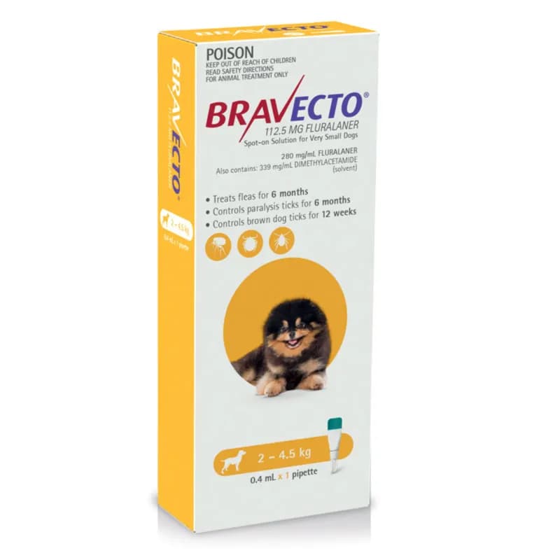 Bravecto  Chewable Tablets For Dogs  2 - 4.5 kg X 1 Tablet