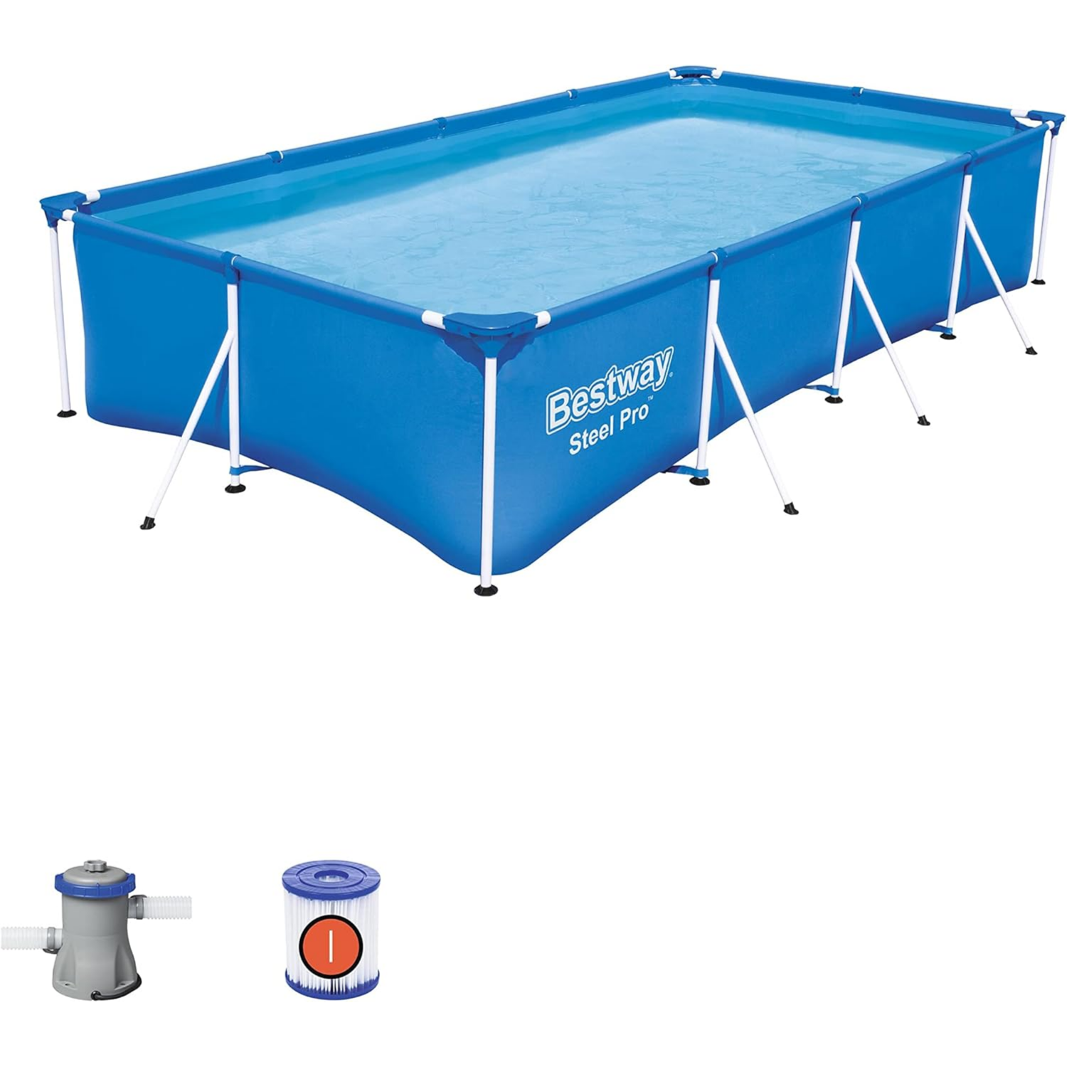 Bestway Rectangular Steel Pro Pool Set 4 m x 2.11 m x 81 cm - POLT143