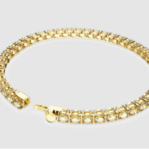 Swarovski Matrix Tennis Bracelet Round Cut with Flowers Bouquet