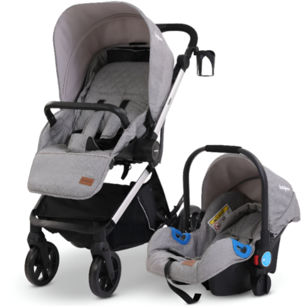 Baybee 3-in-1 Convertible Baby Pram Stroller with Car Seat Combo-silver (STBY16)