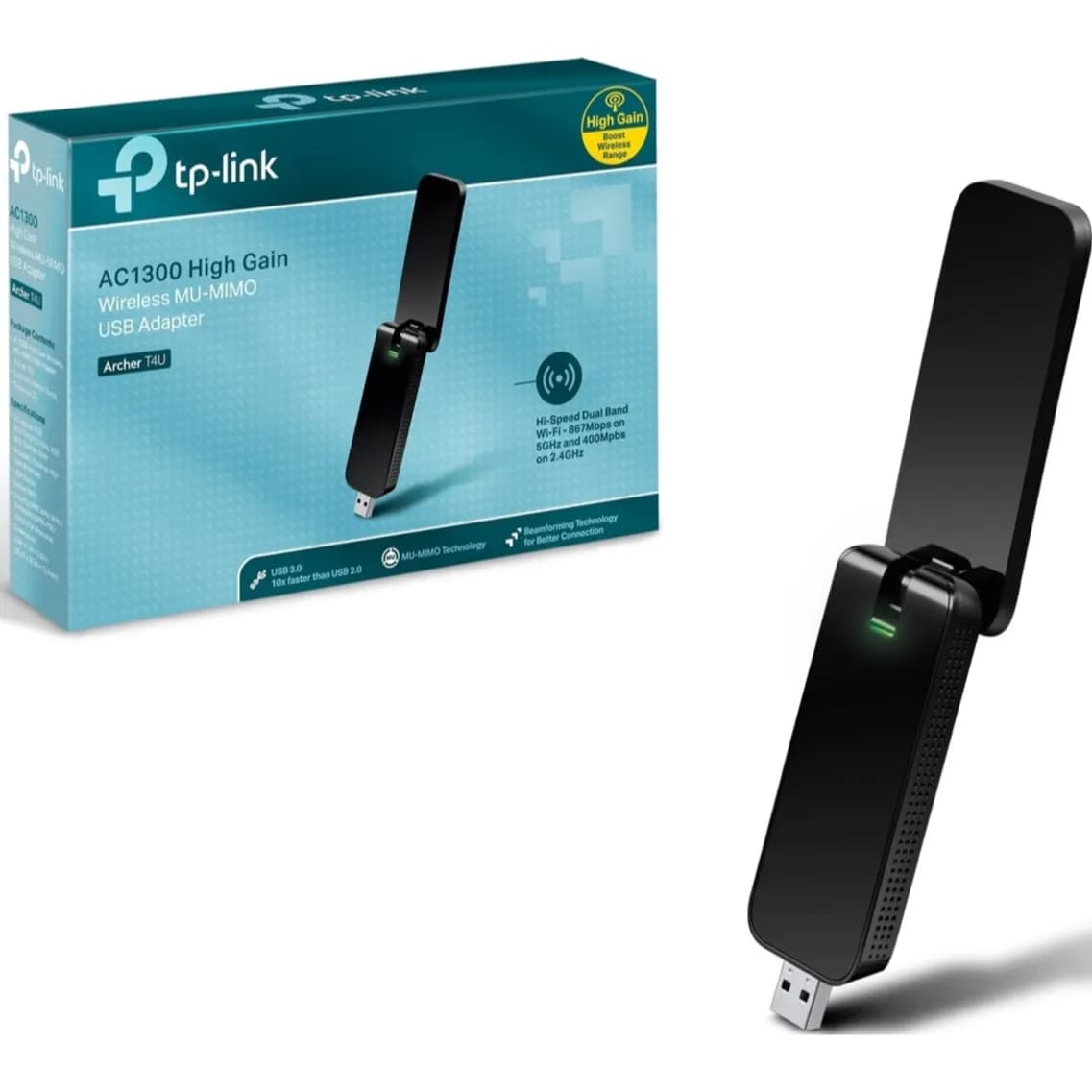 Tp-link archer T4U AC1300 dual band MU-MIMO high Gain USB Wireless Adapter | Archer T4U