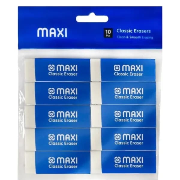 Maxi Dust Free Eraser - Big-Pack Of 10 Pieces (ERMI07)