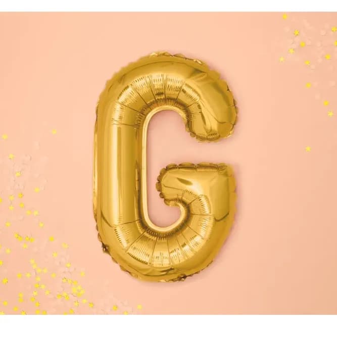 40 Inch Gold Letter G Balloon With Helium