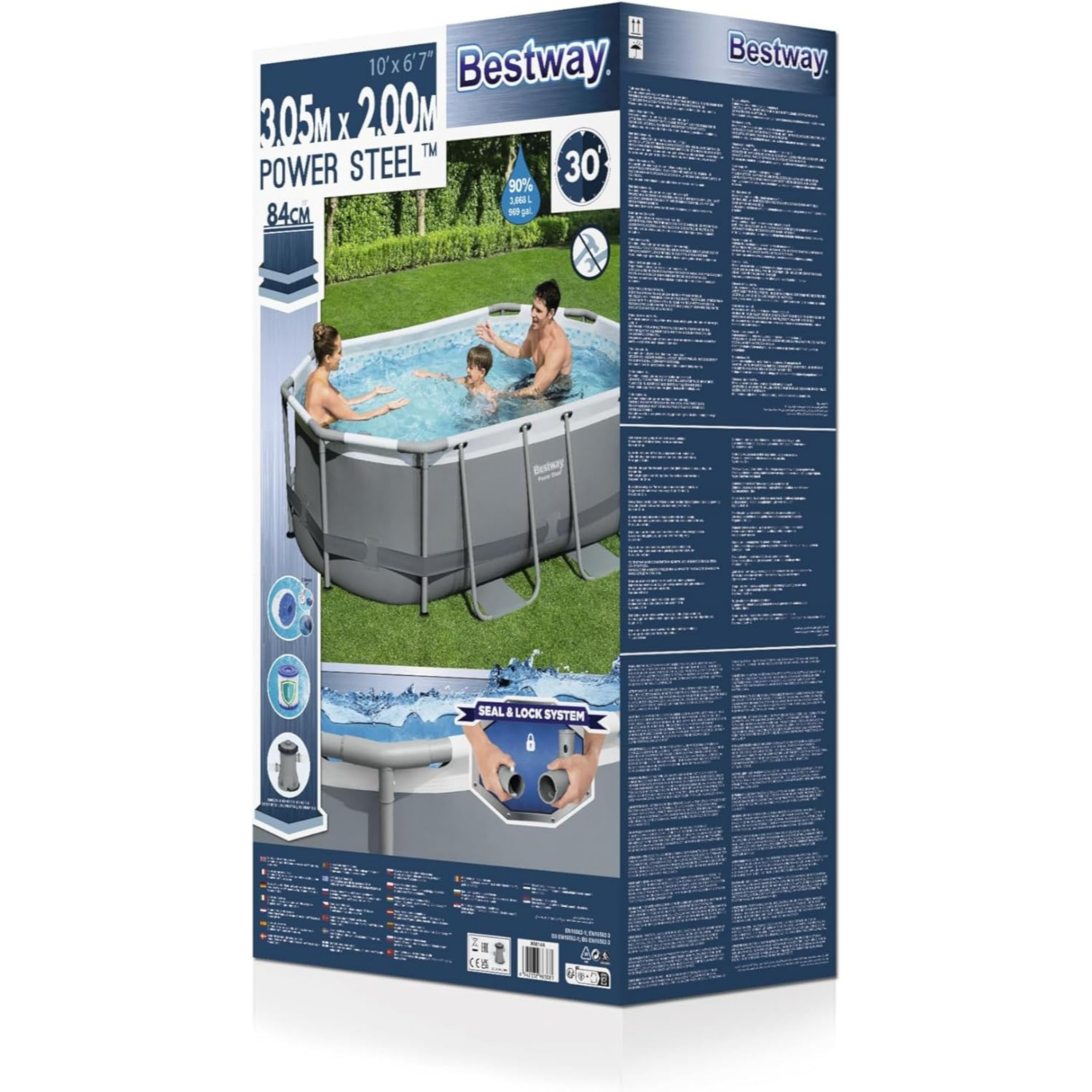 Bestway Power Steel Oval Pool Set 3.05m x 2.00m x 84cm - POLT155