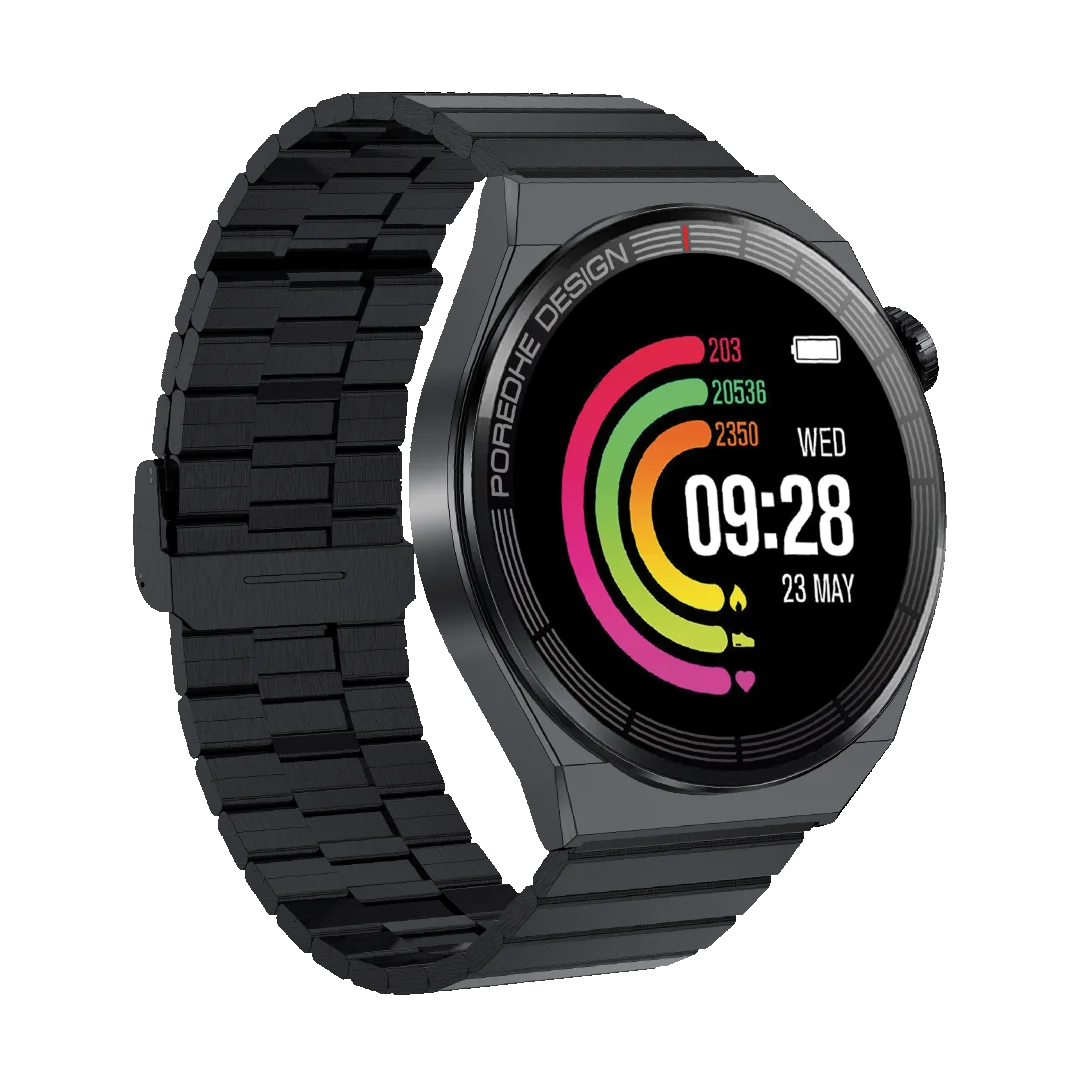 Pawa Elegance Amoled Smart Watch - black