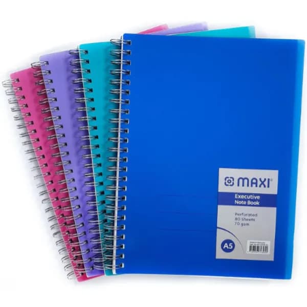 Maxi Wire Polypropylene Executive Notebook A5- 80 Sheets  (NBMI70)