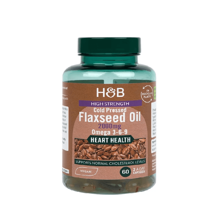 Vegan High Strength Flaxseed Triple Omega 3-6-9 Oil 60 Capsules