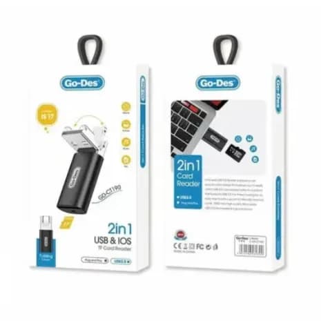 GD-CT190 TF to USB-A/Lightning 2in1 OTG Memory Card Reader