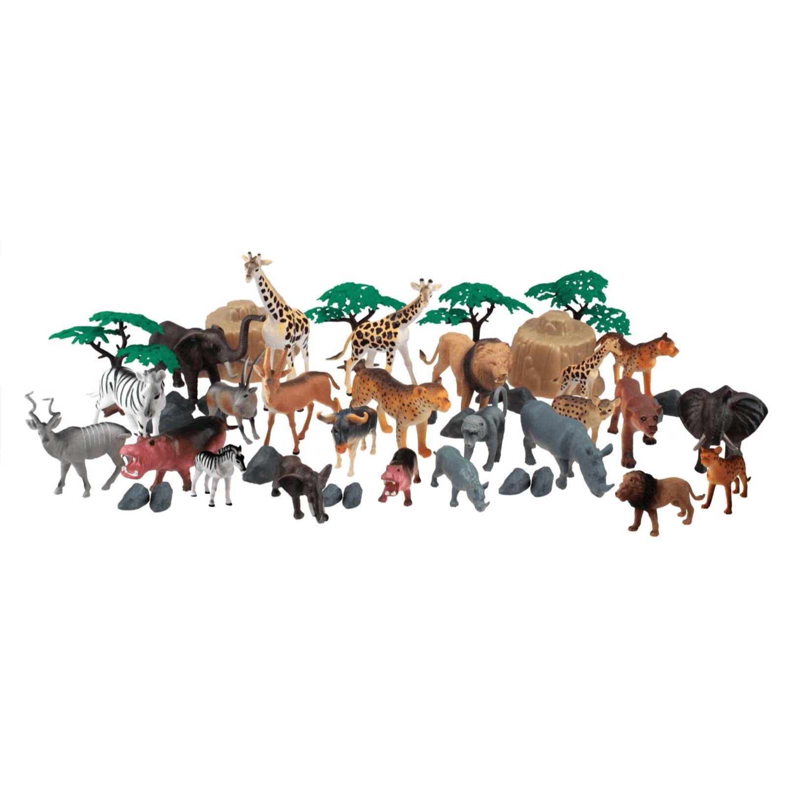 Wenno - Jungle Animal Playset in Square Bucket - 45 Pieces