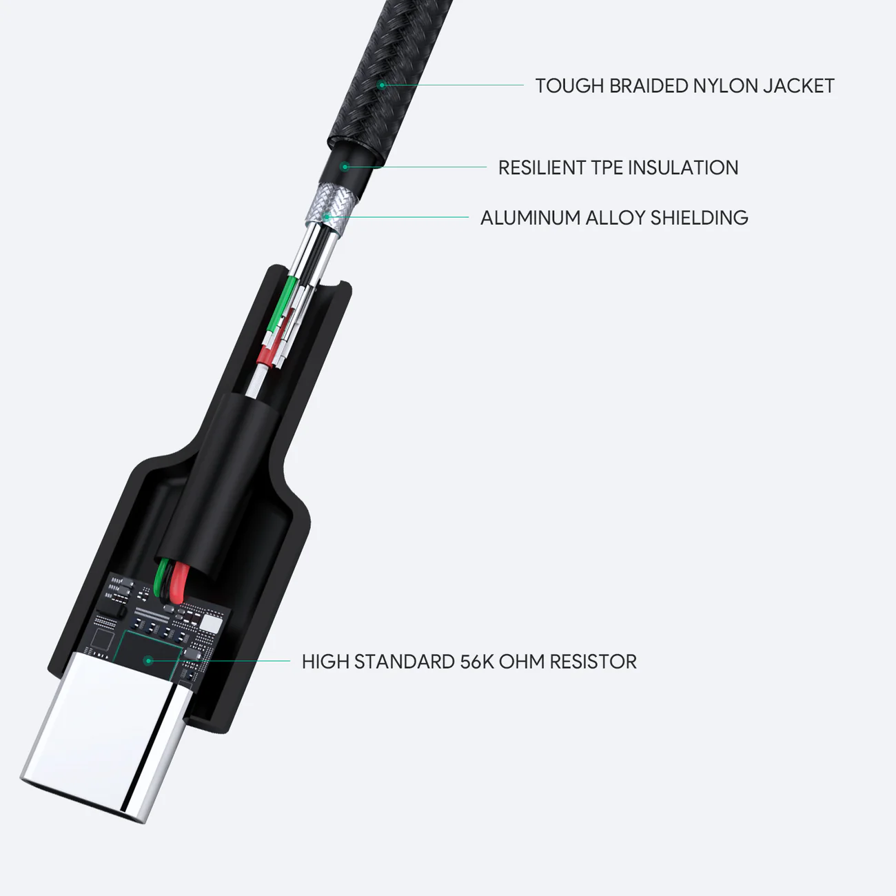 AUKEY CB-CD30 Impulse Braided AC 0.9m Nylon Braided USB-A to C Cable